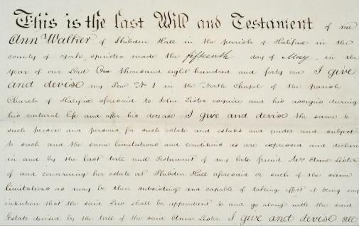 First section of the handwritten will of Ann Walker, written in May 1841.